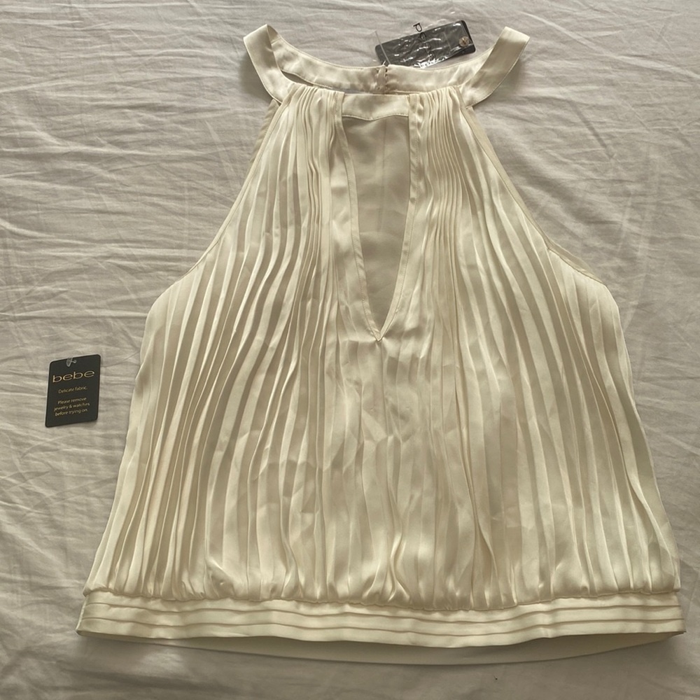 Bebe Pleated Halter Top